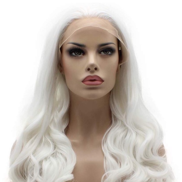 ✨24” WHITE BLONDE STRAIGHT LACE FRONT WIG💫…NEW - Picture 3 of 7
